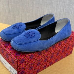 Tory Burch fitz jelly blue suede loafer 7.5